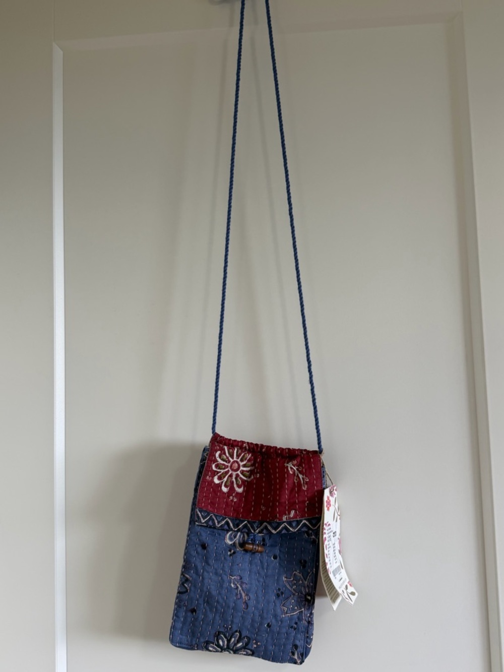 NWT Gudrun Sjödén Limited Edition Crossbody Pouch Bag Organic Cotton Block Print